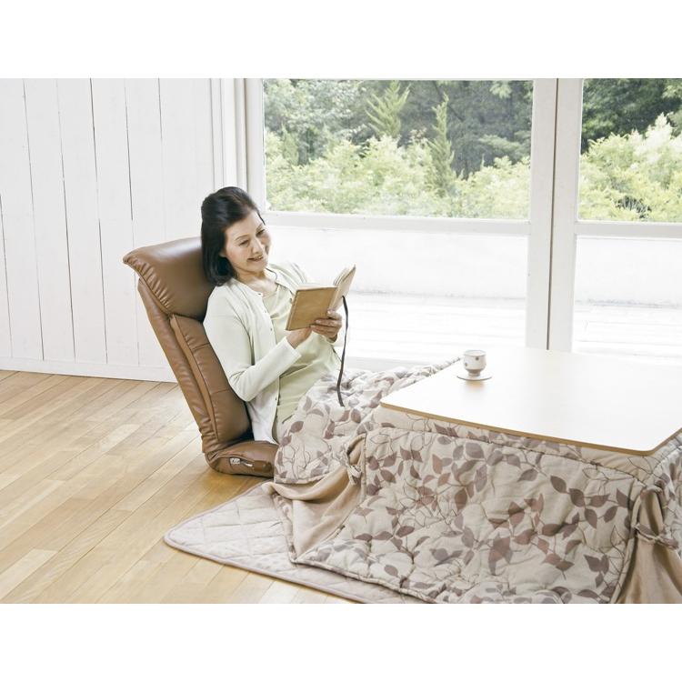 座椅子 薄型 こたつ対応 幅55cm レバー式リクライニング 肘なし 合皮 合成皮革 和室 和風 洋風 シンプル ハイバック フロアチェア 日本製 完成品 |  | 08