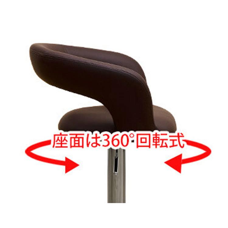 黒いカウンターチェア ハイチェア 回転椅子 合皮製 A