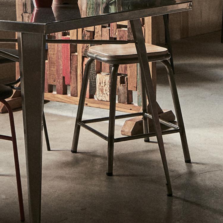 スツール　木製座面　スチール脚　おしゃれ　ミニテーブル　完成品 |  | 06