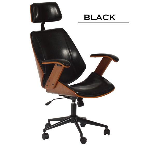 PUレザー＆木製・スタイリッシュOAチェア（ブラック／グリーン） |  | 01