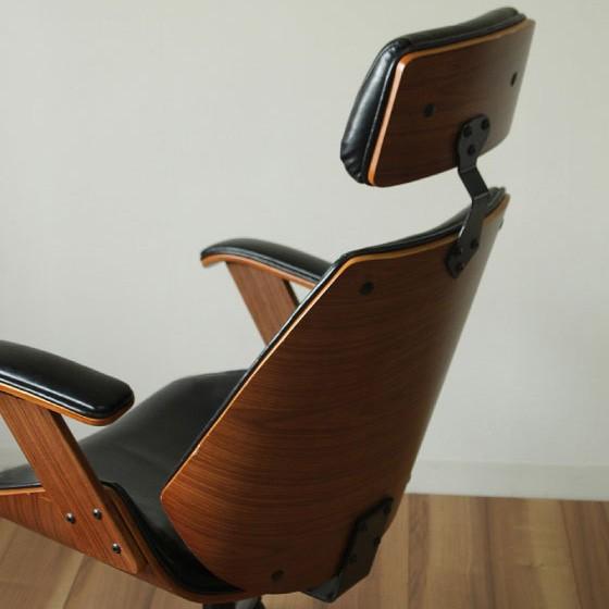 PUレザー＆木製・スタイリッシュOAチェア（ブラック／グリーン） |  | 05