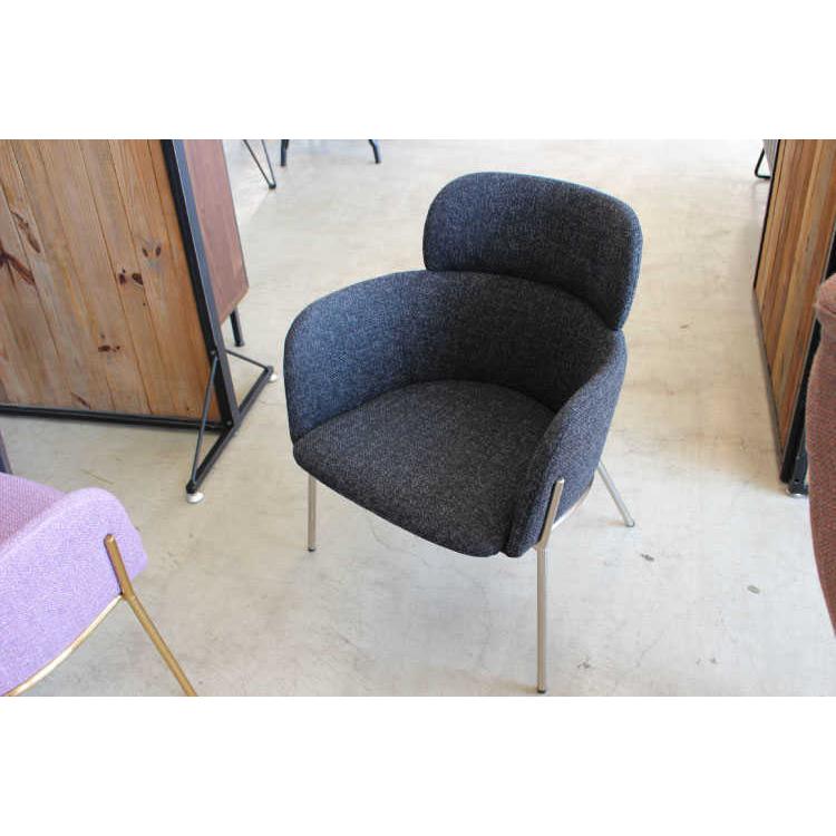 ダイニングチェア ファブリック 布 リネン 肘付 ミッドセンチュリー