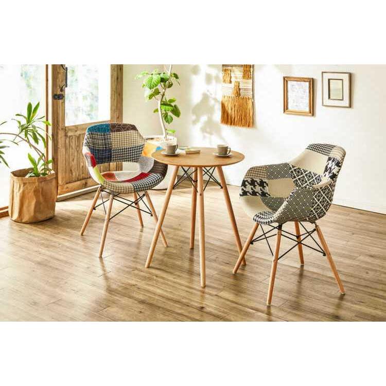 ダイニングチェア パッチワーク おしゃれ 北欧 1脚 モノトーン