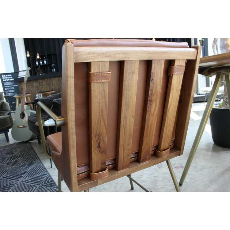 ダイニングチェア 肘付 肘掛 アンティーク 椅子 クラシック レトロ おしゃれ 合成皮革 PUレザー ゴールド ウォールナット 天然木製 無垢 スチール いす イス |  | 10