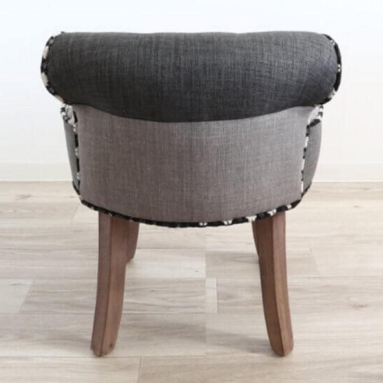 デザインチェア パッチワーク 北欧 お洒落 モノクロ 布製 ダークグレー