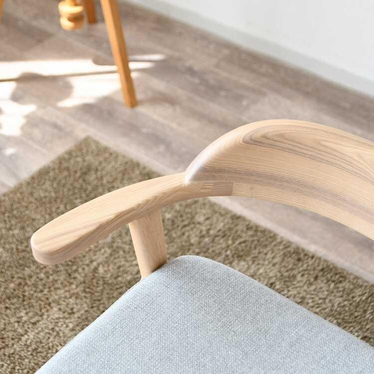 天板に掛けられる！フレームの曲線が美しい回転ダイニングチェア 天然木製フレーム 布ファブリック張り 食卓椅子 カフェチェア おしゃれ かわいい インテリア |  | 05