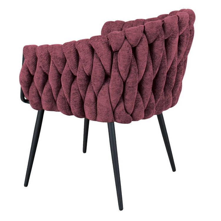 モコモコ感がセレブで上品なラウンジチェア ファブリック製 レッド色 おしゃれ 高級感 ダイニングチェア デスクチェア カフェチェア 食卓用いす 布 スチール |  | 03