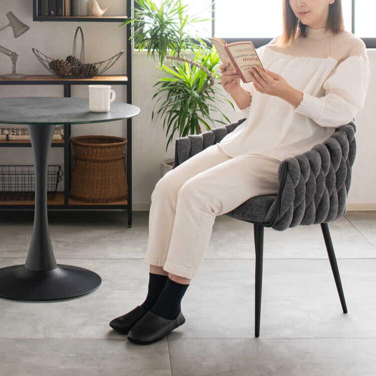 モコモコ感がセレブで上品なラウンジチェア ファブリック製 レッド色 おしゃれ 高級感 ダイニングチェア デスクチェア カフェチェア 食卓用いす 布 スチール |  | 06