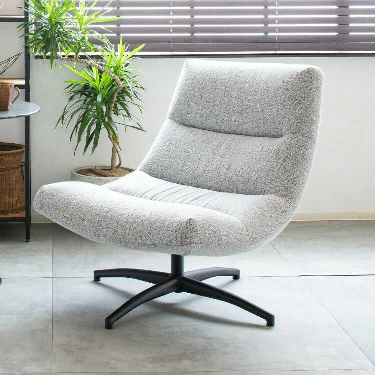 あぐらもかけるワイドでゆったり回転式ソファー ひとりがけ おしゃれ かわいい リラックスチェア パーソナルチェア リビング 書斎 ライトグレー ダークグレー |  | 06