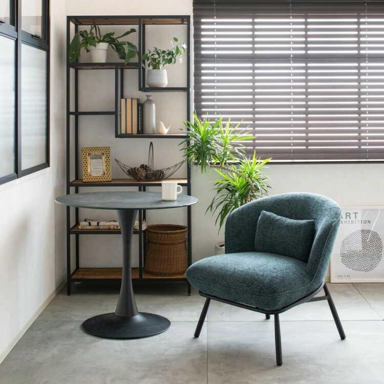 コロンとしたフォルムがかわいいパーソナルチェア クッション付き ライトグレー色 グリーン色 おしゃれ かわいい リラックスチェア リビング 書斎 インテリア |  | 10