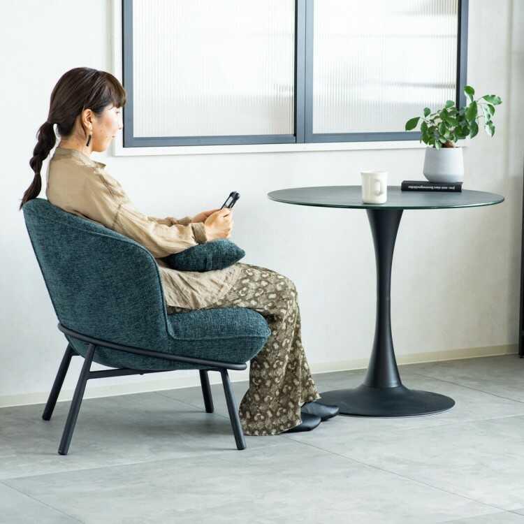 コロンとしたフォルムがかわいいパーソナルチェア クッション付き ライトグレー色 グリーン色 おしゃれ かわいい リラックスチェア リビング 書斎 インテリア |  | 13