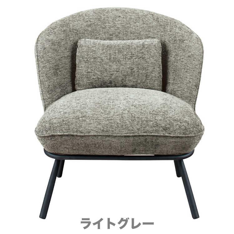 コロンとしたフォルムがかわいいパーソナルチェア クッション付き ライトグレー色 グリーン色 おしゃれ かわいい リラックスチェア リビング 書斎 インテリア |  | 02