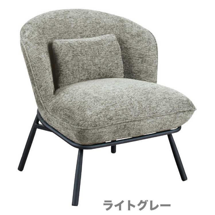 コロンとしたフォルムがかわいいパーソナルチェア クッション付き ライトグレー色 グリーン色 おしゃれ かわいい リラックスチェア リビング 書斎 インテリア |  | 03