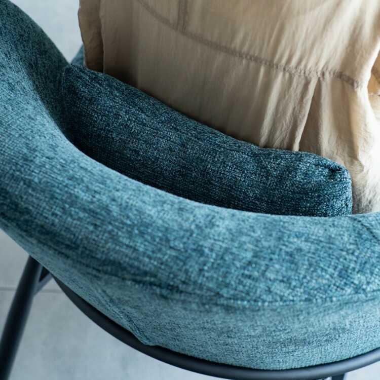 コロンとしたフォルムがかわいいパーソナルチェア クッション付き ライトグレー色 グリーン色 おしゃれ かわいい リラックスチェア リビング 書斎 インテリア |  | 07