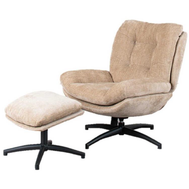 ロッキング機能付きでリラックス効果抜群のパーソナルチェア オットマン付き ベージュ おしゃれ かわいい リラックスチェア リビング 書斎 フットレスト付き |  | 02