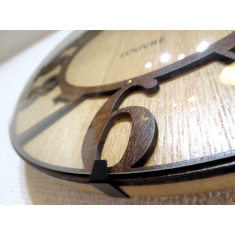 壁掛け時計 電波時計 ブラウン クラッシック アンティーク 天然木 木製