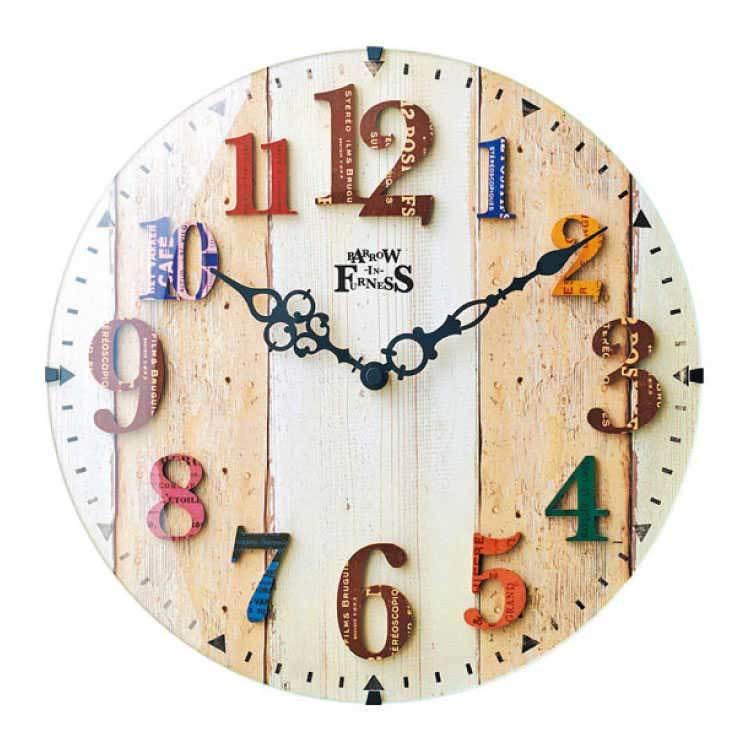 壁掛け時計 電波時計 レトロ ポップ カラフル アンティーク カジュアル