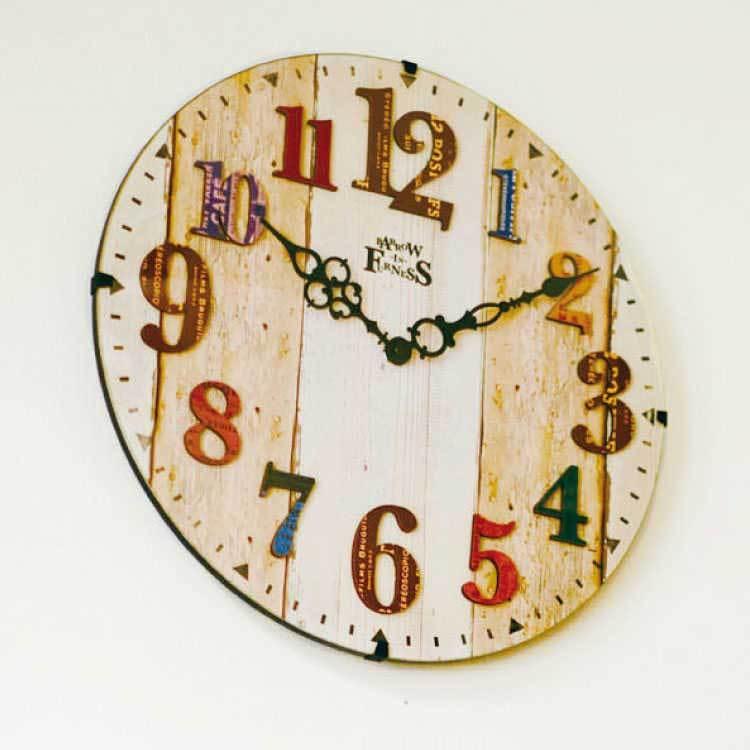 壁掛け時計 電波時計 レトロ ポップ カラフル アンティーク カジュアル