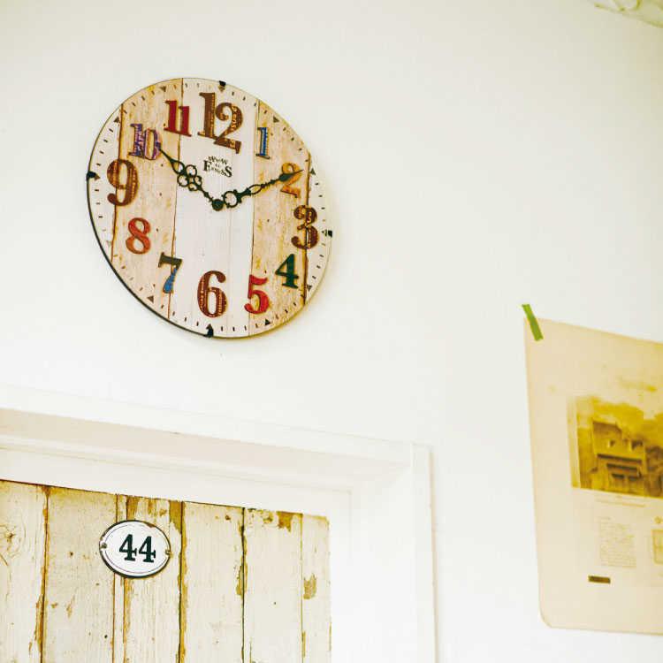 壁掛け時計 電波時計 レトロ ポップ カラフル アンティーク カジュアル