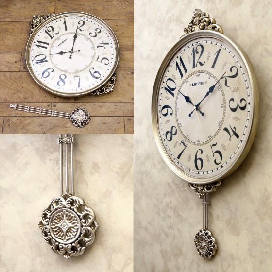 振り子時計　ペンデュラムクロック　ビクトリアン調　エレガント　アンティーク　お洒落　リビング用　寝室用　連続秒針　ゴールド　ゴージャス　豪華　レトロ |  | 02