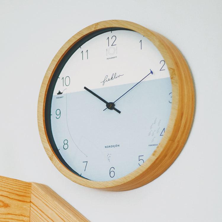 壁掛け時計　電波時計　お魚　海　船　おしゃれ　木製　ナチュラル　子供部屋　子ども　北欧　小さめ　25cm　ユニーク　インテリア時計 |  | 05