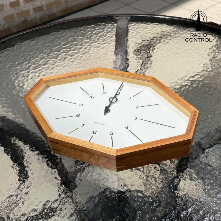 壁掛け時計　電波時計　木製　八角形　ホワイト　モノトーン　モダン　北欧　オシャレ　個性的　高級感　天然木　ゴールド　インテリア　離島配送不可 |  | 02