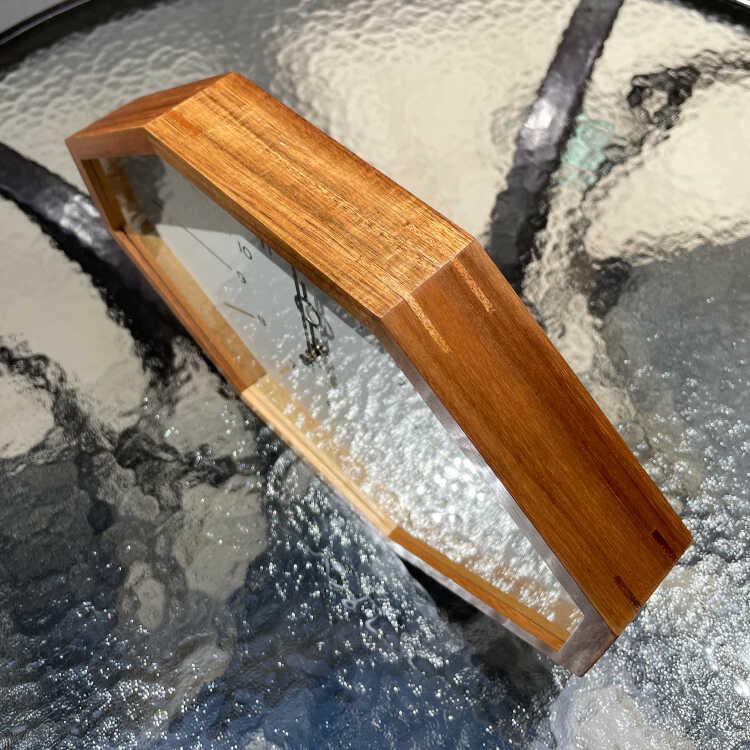 壁掛け時計　電波時計　木製　八角形　ホワイト　モノトーン　モダン　北欧　オシャレ　個性的　高級感　天然木　ゴールド　インテリア　離島配送不可 |  | 03