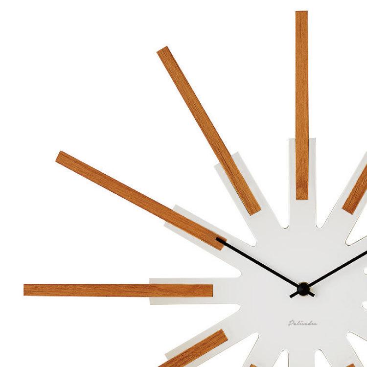 壁掛け時計 木製 シンプル モダン 北欧 おしゃれ 太陽 放射状 カフェ