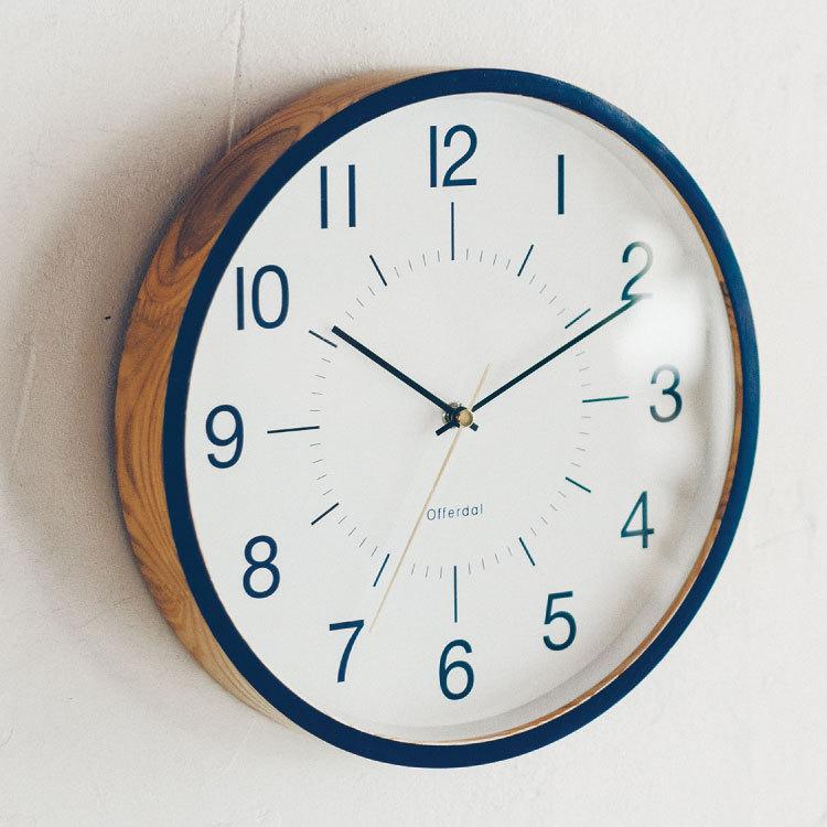 壁掛け時計　電波　北欧　おしゃれ　ブルー　海岸風　天然木製　シンプル　ナチュラル　30cm　爽やか　クール　見やすい　離島配送不可 |  | 07