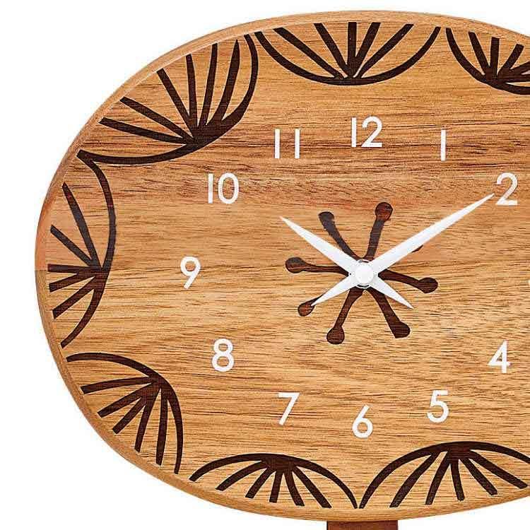 木製壁掛け時計 お花デザイン 北欧 天然木製 音なしスイープ針 Cl 2236 インテリアル 通販 Yahoo ショッピング