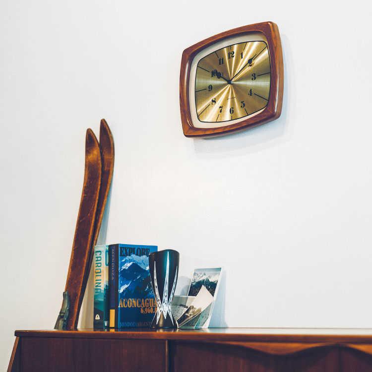 vintage wall clock / ゴールド 掛時計 ウォールデコ 楽天市場】掛け時計 和モダン 音がしない 小さめ22cm 葉漉和紙