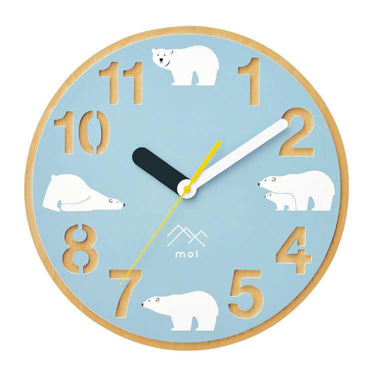 壁掛け時計 白くま 木製 ブルー 青 子供部屋 おしゃれ リビング カジュアル スタイリッシュ 子供用 静音 スイープ 贈り物 ギフト 離島配送不可 Cl 2261 インテリアル 通販 Yahoo ショッピング