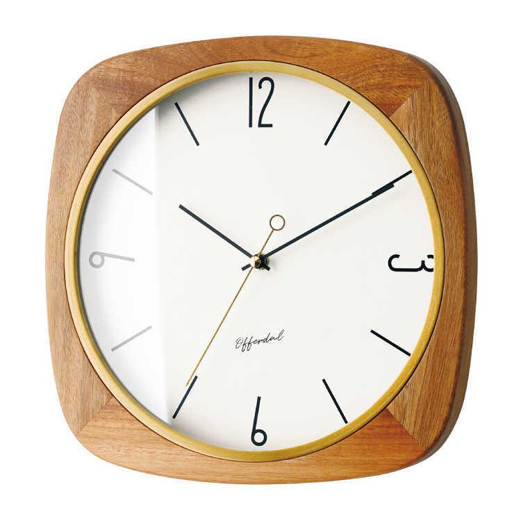 壁掛け時計　レトロ　おしゃれ　木製　天然木　アンティーク　モダン　ミッドセンチュリー　正方形　静音　スイープムーブメント　レトロ　離島配送不可 |  | 01