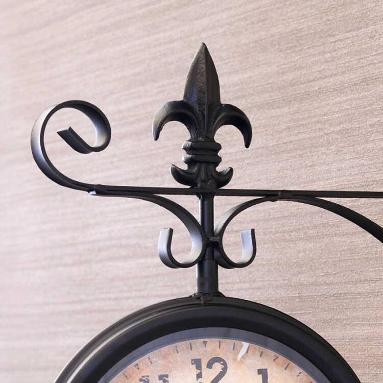 壁掛け時計 おしゃれ 時計 両面 掛け時計 幅32 黒 ブラック