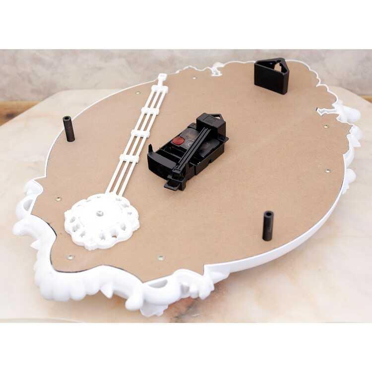 大きいサイズの白薔薇デザインのビクトリアン壁掛け振り子時計 音なしスイープムーブメント ウォールクロック 連続秒針 おしゃれ ゴージャス 上品 寝室 書斎 |  | 06