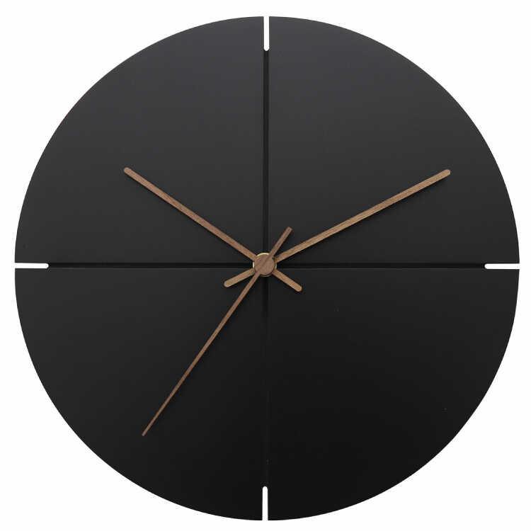 ブラックボディーのかっこいい壁掛け時計 モダンな黒のウォールクロック 連続秒針 スイープムーブメント 静音 直径30cm リビング 書斎 寝室 おしゃれ木目調針 |  | 01