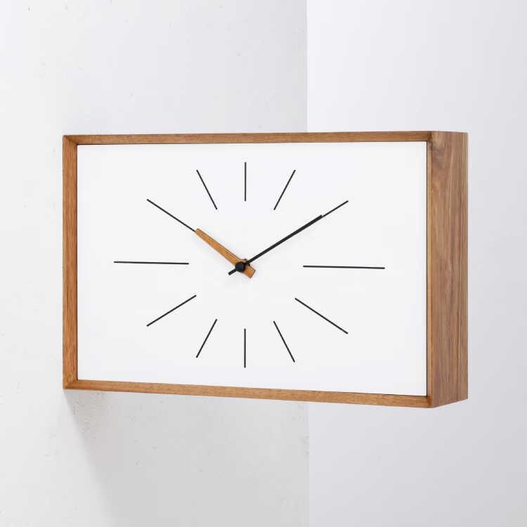 タテとヨコ両方OKの高級な両面壁掛け時計 天然木アカシア製 静かなスイープムーブメント ウォールクロック 連続秒針 お洒落 ダイニング 静音 シンプル リビング |  | 02