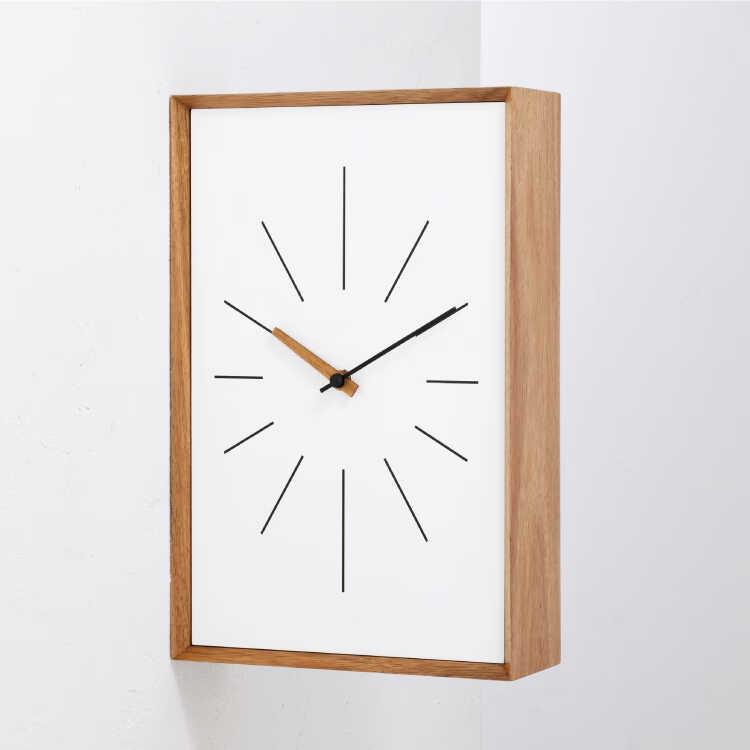 タテとヨコ両方OKの高級な両面壁掛け時計 天然木アカシア製 静かなスイープムーブメント ウォールクロック 連続秒針 お洒落 ダイニング 静音 シンプル リビング |  | 03