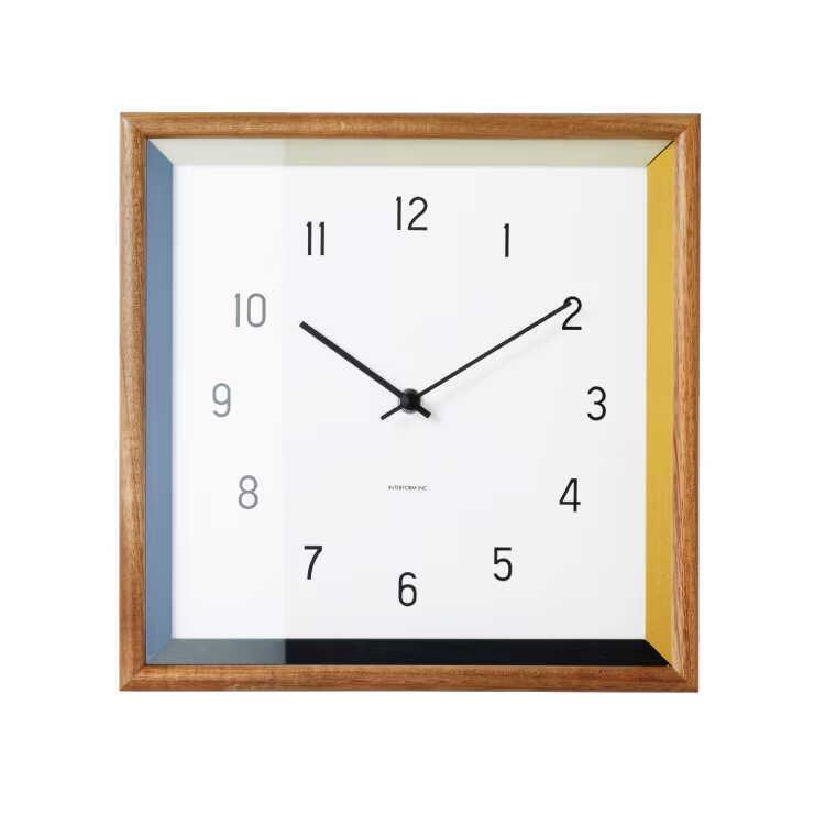 天然木製・四角形の高級壁掛け時計 静かな連続秒針 音なし スイープムーブメント ウォールクロック 静音 ブルー レッド リビング ベッドルーム 書斎 インテリア |  | 01