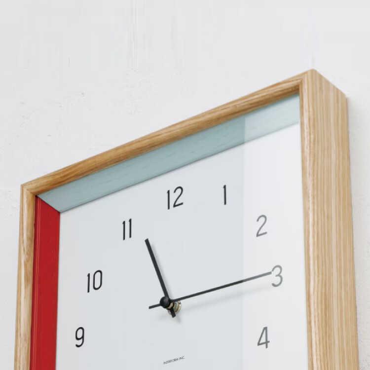 天然木製・四角形の高級壁掛け時計 静かな連続秒針 音なし スイープムーブメント ウォールクロック 静音 ブルー レッド リビング ベッドルーム 書斎 インテリア |  | 04