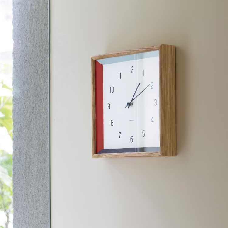 天然木製・四角形の高級壁掛け時計 静かな連続秒針 音なし スイープムーブメント ウォールクロック 静音 ブルー レッド リビング ベッドルーム 書斎 インテリア |  | 06
