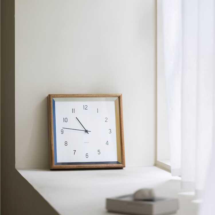 天然木製・四角形の高級壁掛け時計 静かな連続秒針 音なし スイープムーブメント ウォールクロック 静音 ブルー レッド リビング ベッドルーム 書斎 インテリア |  | 07