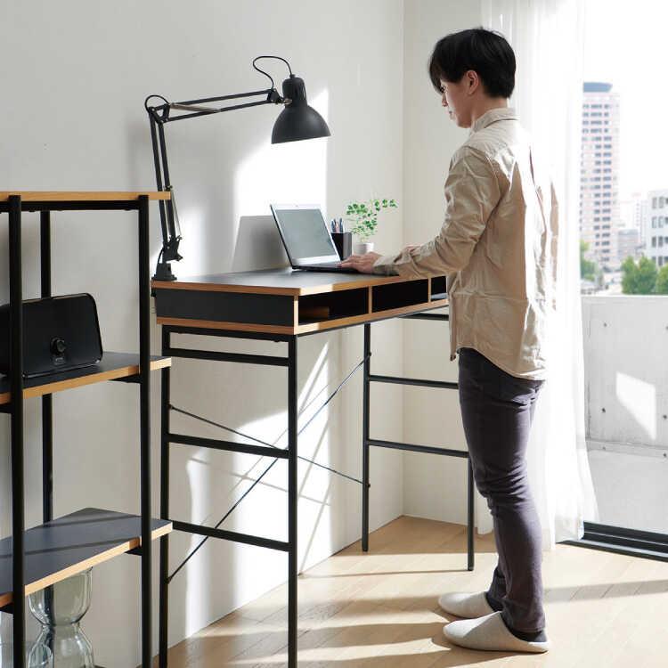 カウンターテーブル ハイテーブル バーテーブル 幅120 長方形 スリム 奥行45 高さ100 ブラック ツートン おしゃれ ハイデスク かっこいい |  | 04