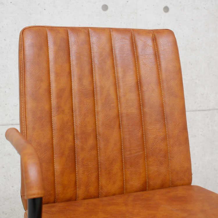 パソコンチェア おしゃれ ブラウン レザー 合皮 レトロ ヴィンテージ 肘付き キャスター 昇降式 デスクチェア アンティーク ワンルーム 在宅ワーク |  | 02