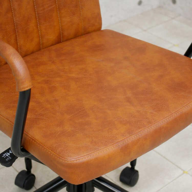 パソコンチェア おしゃれ ブラウン レザー 合皮 レトロ ヴィンテージ 肘付き キャスター 昇降式 デスクチェア アンティーク ワンルーム 在宅ワーク |  | 03