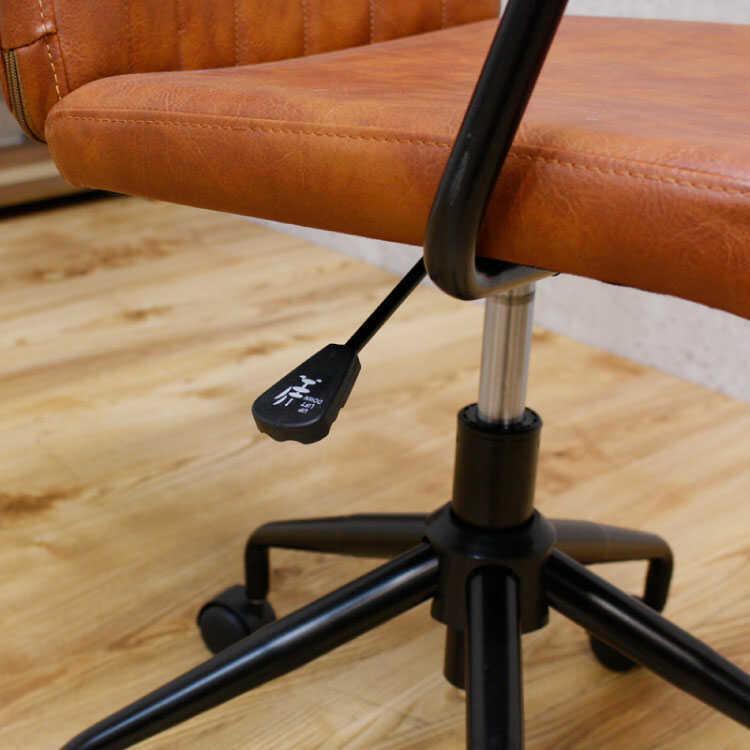 パソコンチェア おしゃれ ブラウン レザー 合皮 レトロ ヴィンテージ 肘付き キャスター 昇降式 デスクチェア アンティーク ワンルーム 在宅ワーク |  | 04