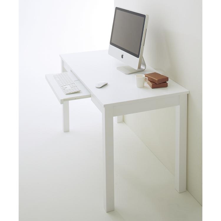パソコンデスク 幅120cm キーボード 収納 スライドトレー : インテリア