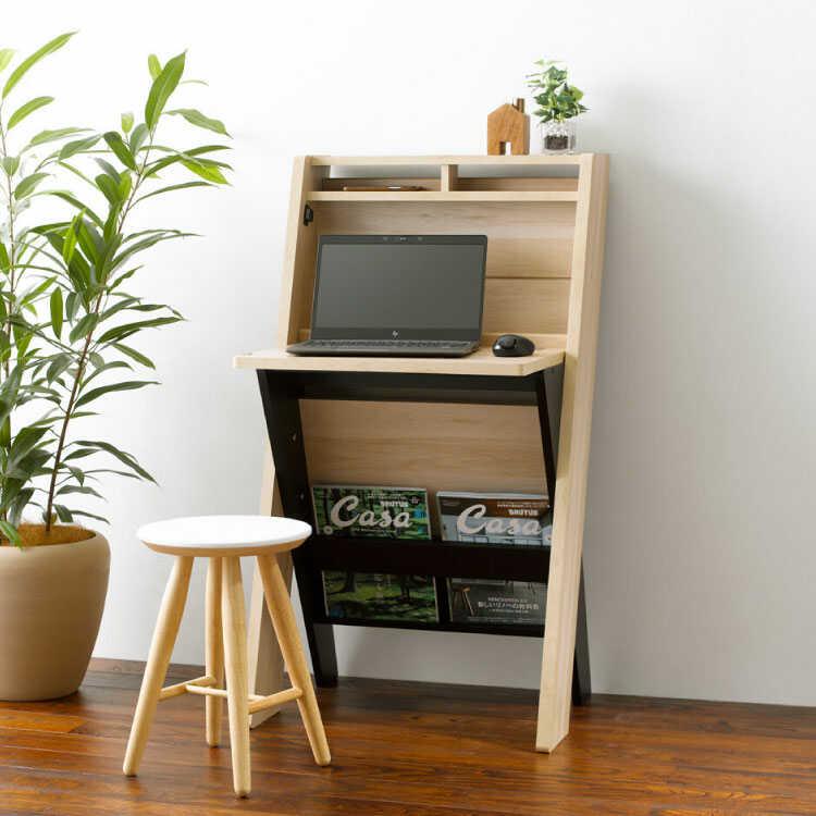 ライティングデスク デスク お洒落 ナチュラル 書斎デスク コンパクト 幅60cm 一人暮らし ワンルーム パソコンデスク リビング フラップ 単品 |  | 01