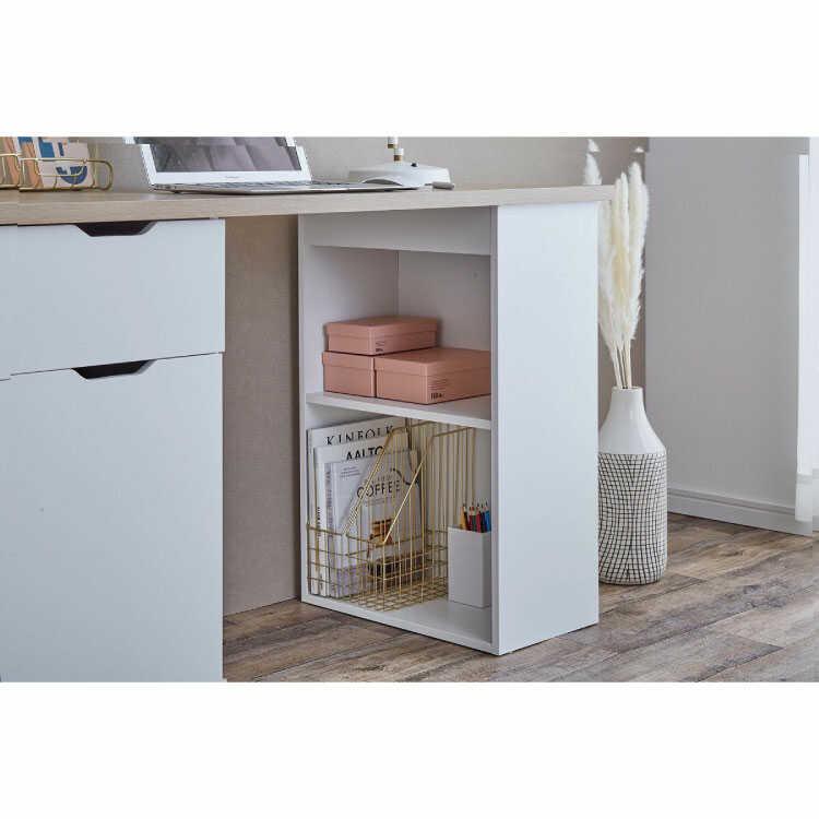 ユニットデスク パソコンデスク 書斎机 収納 引き出し 棚 白 おしゃれ