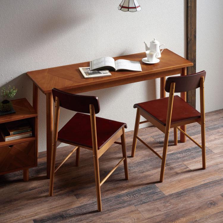 パソコンデスク おしゃれ 北欧 スリム 130cm 木製 スリム 天然木